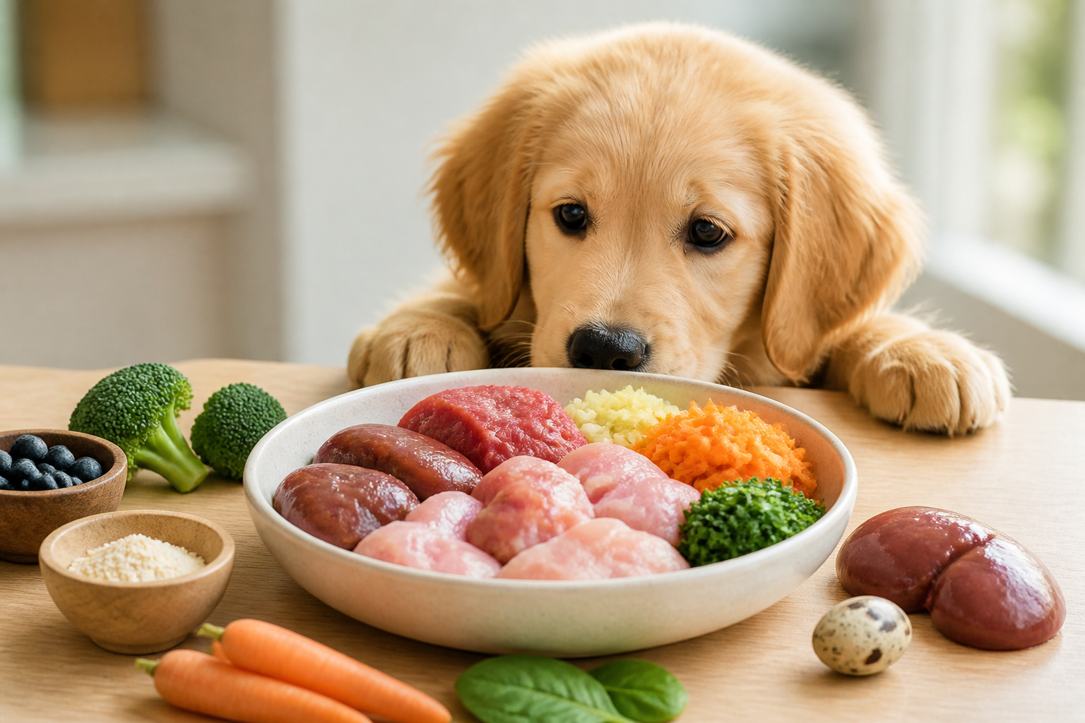 Cómo adaptar la dieta BARF para cachorros sensibles