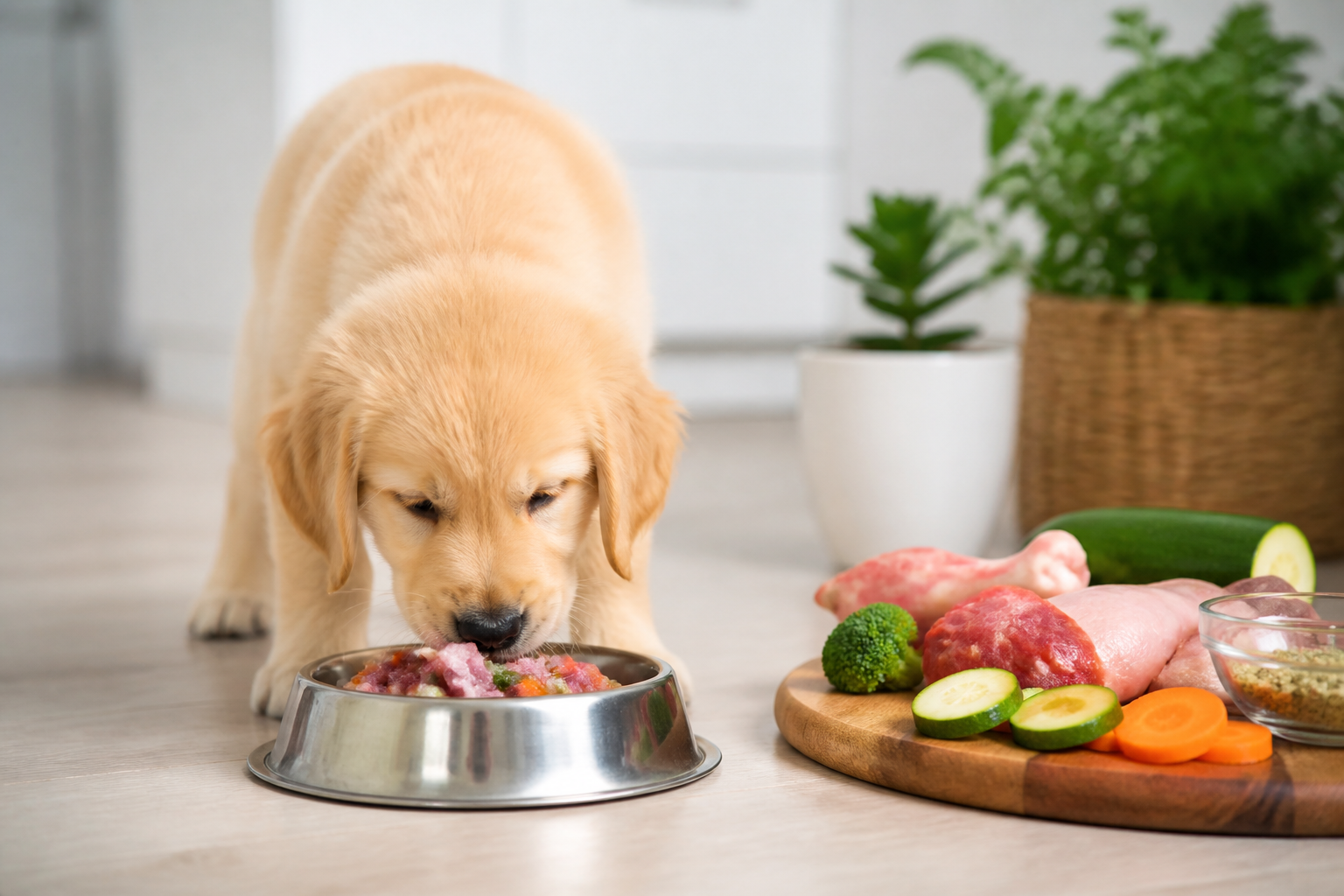 Dieta BARF para cachorros con digestión sensible