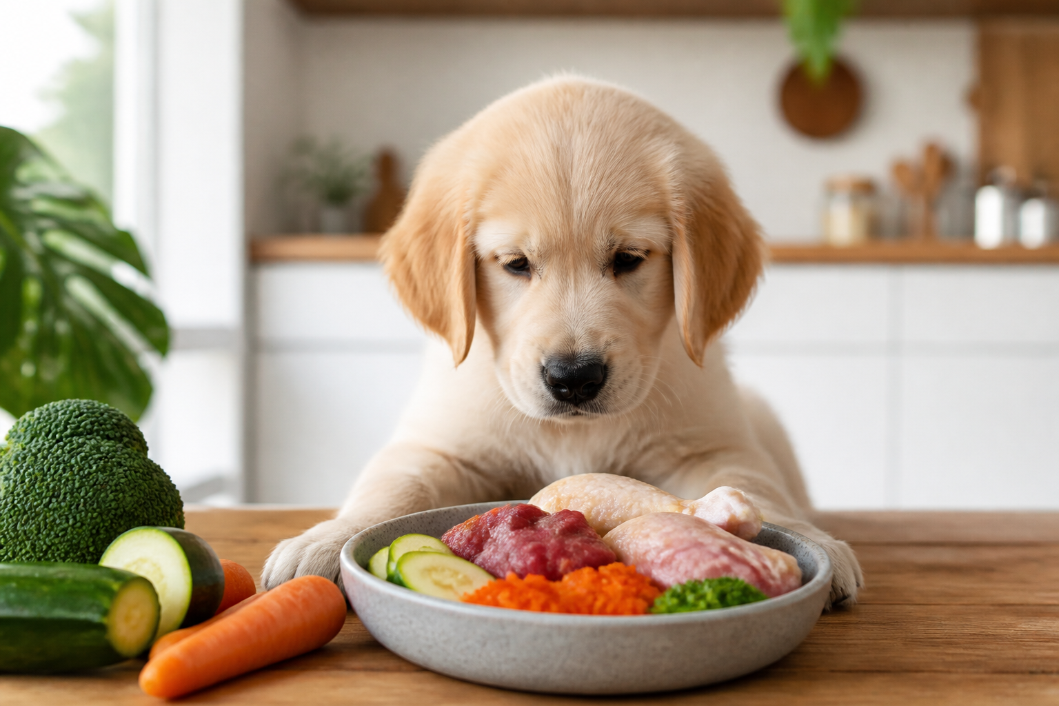 Dieta BARF para cachorros con digestión sensible