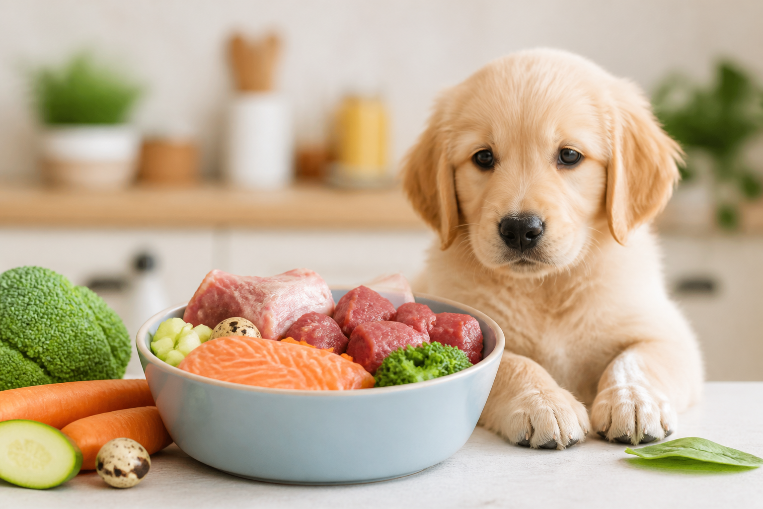 Dieta BARF para cachorros con estómagos sensibles: Guía práctica