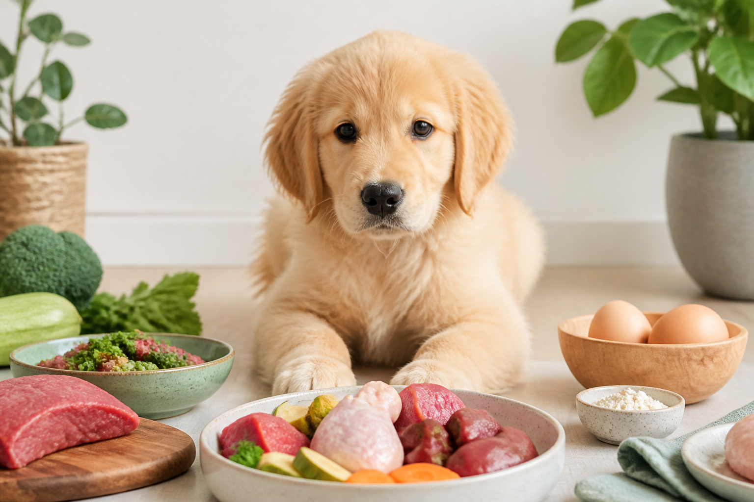 Dieta BARF para cachorros con estómagos sensibles